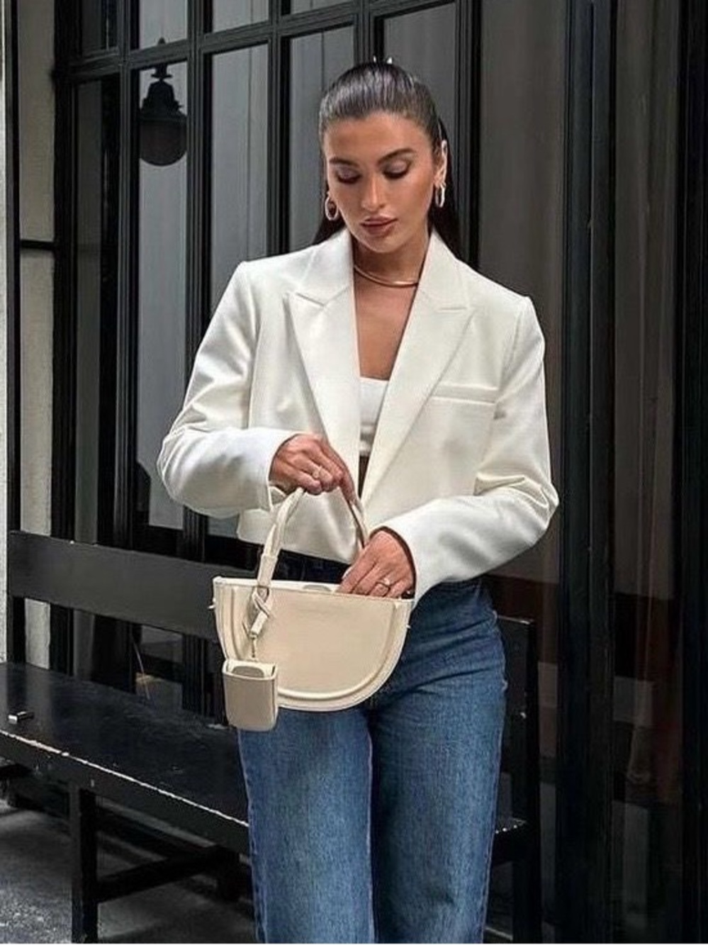 NWT Gianni Bini white cropped blazer,